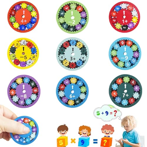9 Stück Mathe Fidget Spinner,Kinder Addition Und Subtraktion Spielzeuge Mathematik-Lernspielzeug,Stressabbau Mathe Spiel Spinner,Verbesserung Der Eltern-Kind-Interaktion von Baieye