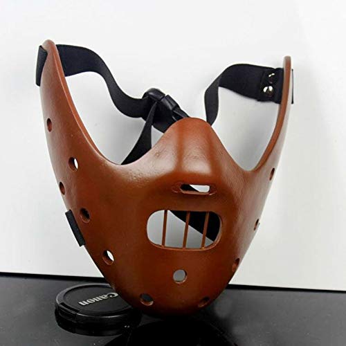 Das Schweigen der Lämmer Hannibal Lecter Harz Masken Maskerade Cosplay Tanzparty Requisiten Halbe Gesichtsmaske Sammleredition (Brown) von Xamic