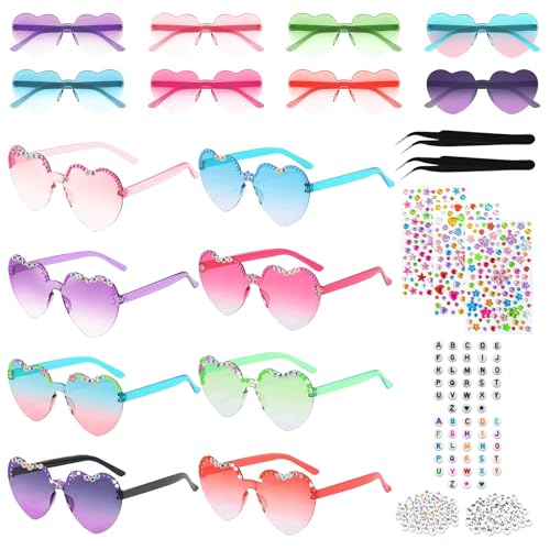 Bailtouk 8 Pcs Heart Glasses, Funny Heart Sunglasses, DIY Party Sunglasses with Letter Beads and Rhinestones Colorful Festival Glasses Birthday Party Accessories Party Glasses for Kids and Adults Bailtouk 8 Pcs Heart Glasses, Funny Heart Sunglasses, DIY Party Sunglasses with Letter Beads and Rhinestones Colorful Festival Glasses Birthday Party Accessories Party Glasses for Kids and Adults von Bailtouk