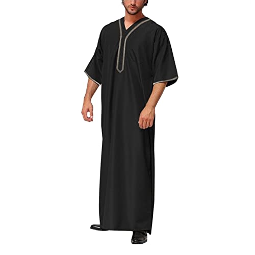 Baiomawzh Ihram, Scheich Kostüm Herren Kaftan Gebetskleidung für Männer Abaya Lang Pfarrer Ihram Kleidung Abaya Scheich Aladdin Arabische Kleidung Schwarz M Baiomawzh Ihram, Scheich Kostüm Herren Kaftan Gebetskleidung für Männer Abaya Lang Pfarrer Ihram Kleidung Abaya Scheich Aladdin Arabische Kleidung Schwarz M von Baiomawzh