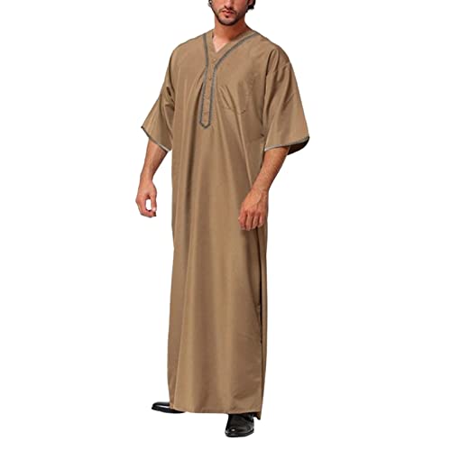 Baiomawzh Pfarrer Kostüm, Scheich Kostüm Herren Kaftan Gebetskleidung für Männer Abaya Lang Pfarrer Ihram Kleidung Abaya Scheich Aladdin Arabische Kleidung Khaki M Baiomawzh Pfarrer Kostüm, Scheich Kostüm Herren Kaftan Gebetskleidung für Männer Abaya Lang Pfarrer Ihram Kleidung Abaya Scheich Aladdin Arabische Kleidung Khaki M von Baiomawzh