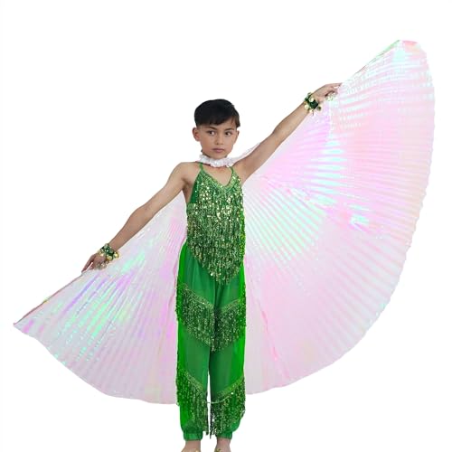 Baisdan Kinder Isis Wings (Flügel + Stock + Tragetasche) Bauchtanz Performance Kostüme Engelsflügel für Mädchen Rosa von Baisdan