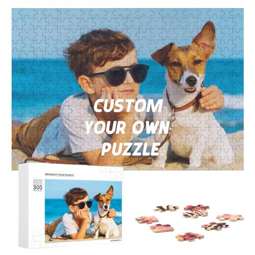 Personalisiertes Puzzle Custom 300/500/1000 Teile Holzpuzzle Puzzle Mit Eigenem Foto Spielzeuggeschenk FüR Erwachsene Und Jugendliche (Horizontal 300 Teile) von BaiyuanGift