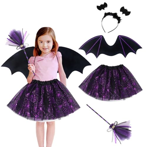 Bajbumgn Fledermauskostüm Kinder, Fledermauskostüm Mädchen, Fledermausflügel Tutu mit Flügeln, Stirnband und Zauberstabs, für Halloween Cosplay Party Karneval Fasching Maskerade Bajbumgn Fledermauskostüm Kinder, Fledermauskostüm Mädchen, Fledermausflügel Tutu mit Flügeln, Stirnband und Zauberstabs, für Halloween Cosplay Party Karneval Fasching Maskerade von Bajbumgn