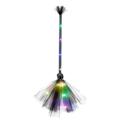 Bajbumgn Halloween Hexenbesen mit LED-Licht, 65cm Kinder Hexenbesen, Hexenkostüm-Zubehör für Kinder, Cosplay-Requisiten-Zubehör, Halloween Deko Bajbumgn Halloween Hexenbesen mit LED-Licht, 65cm Kinder Hexenbesen, Hexenkostüm-Zubehör für Kinder, Cosplay-Requisiten-Zubehör, Halloween Deko von Bajbumgn