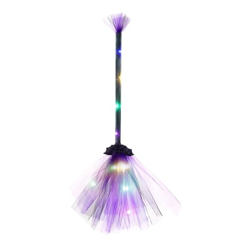 Bajbumgn Halloween Hexenbesen mit LED-Licht, 65cm Kinder Hexenbesen, Hexenkostüm-Zubehör für Kinder, Cosplay-Requisiten-Zubehör, Halloween Deko Bajbumgn Halloween Hexenbesen mit LED-Licht, 65cm Kinder Hexenbesen, Hexenkostüm-Zubehör für Kinder, Cosplay-Requisiten-Zubehör, Halloween Deko von Bajbumgn