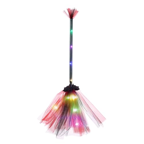 Bajbumgn Halloween Hexenbesen mit LED-Licht, 65cm Kinder Hexenbesen, Hexenkostüm-Zubehör für Kinder, Cosplay-Requisiten-Zubehör, Halloween Deko Bajbumgn Halloween Hexenbesen mit LED-Licht, 65cm Kinder Hexenbesen, Hexenkostüm-Zubehör für Kinder, Cosplay-Requisiten-Zubehör, Halloween Deko von Bajbumgn