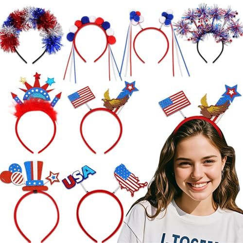 Bajbumgn Patriotischer Kopf Boppers, Unabhängigkeitstag Stirnband, Flag -Hüte mit rotem Weißblau, 8 Paar Memorial Day Independence Day Accessoires, Gefälligkeiten, Paraden am 4. Juli, Grill, Bajbumgn Patriotischer Kopf Boppers, Unabhängigkeitstag Stirnband, Flag -Hüte mit rotem Weißblau, 8 Paar Memorial Day Independence Day Accessoires, Gefälligkeiten, Paraden am 4. Juli, Grill, von Bajbumgn