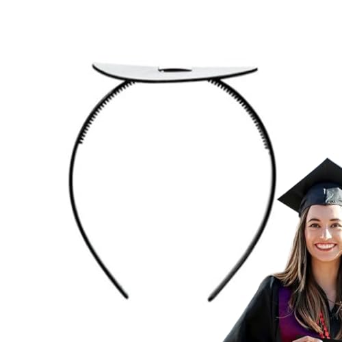 Bajbumgn Stirnband für Abschlussmütze, Grad-Hut-Stirnband-Einsatz - Fester, sturzsicherer, leichter Abschlusshut-Haarbandeinsatz - Schwarze Abschlusshut-Einsätze für Studenten von Bajbumgn