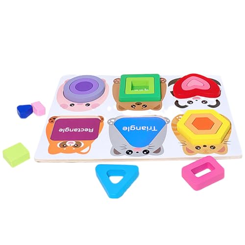 Bajbumgn Vielfältiges Formen Puzzle - Massivholz Formenplatten | Lernspielzeug Aus Holz Mit Sortierbrett Für Kindergarten Vorschule Homeschool Reise Spielzimmer von Bajbumgn