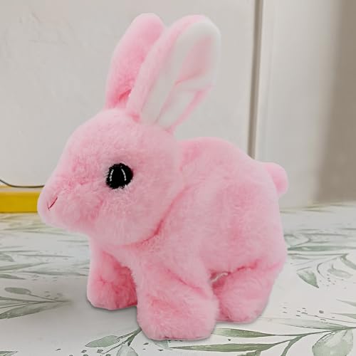 My Realistic Bunny Toy, Interaktives Elektronisches Hasens Kuscheltier mit Geräuschen Bewegungen, Hüpfendes Kaninchen, Osterhase Plüschtier für Ostern Weihnachtstag Geschenke von Bajbumgn