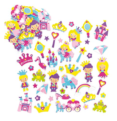 Baker Ross ET596 Ross Aufkleber aus Schaumstoff - Prinzessin - Sticker Set für Kinder zum Basteln - als Mitgebsel zum Kindergeburtstag - 120 Stück von Baker Ross