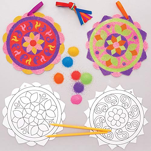 Bäcker Ross Sandkunst-Anhänger „Rangoli“ (Packung mit 6) - Kunsthandwerk für Kinder von Baker Ross