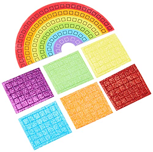 Baker Ross AF400 Magnet-Bastelsets „Mosaik-Regenbogen“ aus Moosgummi für Kinder zum Dekorieren und Aufhängen (4 Stück), Sortiert, 11 cm, 4 Pack von Baker Ross