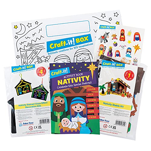 Baker Ross CBS025 Krippen-Kunst und Bastelset für Kinder – zwei lustige Krippenmotive, kreative Kits, Aufkleber und Aktivitätenbuch für Jungen und Mädchen Baker Ross CBS025 Krippen-Kunst und Bastelset für Kinder – zwei lustige Krippenmotive, kreative Kits, Aufkleber und Aktivitätenbuch für Jungen und Mädchen von Baker Ross