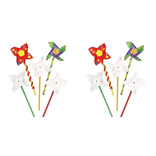 Baker Ross E1302 Bastelsets für Windrädchen für Kinder zum Selbergestalten (8 Stück), 39 cm, Weiß (Packung mit 2) von Baker Ross