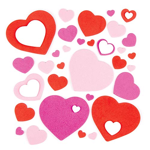 Baker Ross E392 Selbstklebende Herzen aus Schaumstoff für Kinder zum Basteln-für Karten zum Valentinstag und Muttertag (150 Stück), Sortiert, Assorted, Meter von Baker Ross