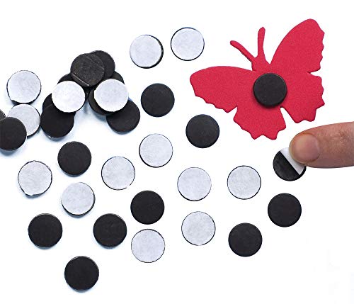 Baker Ross EC1303 Selbstklebende Mini-Magnete - zum Basteln für Kinder - toll als Dekoration und ein Muss im Bastelbedarf - 150 Stück, Schwarz, 12 mm von Baker Ross