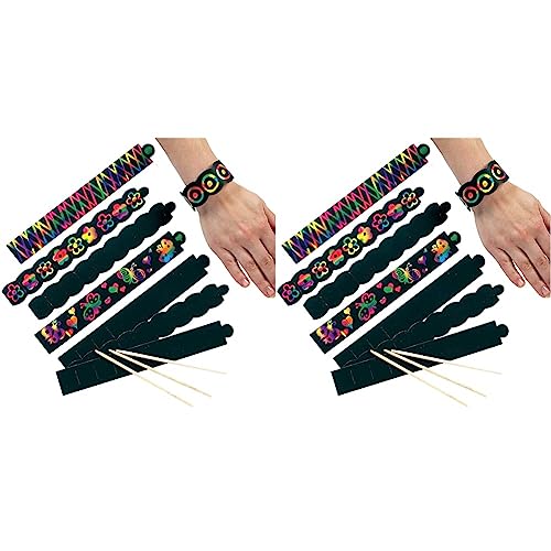 Baker Ross EK666 Ross Kratzbild-Armbänder (12 Stück) perfekt als Mitgebsel für Kinder, Sortiert, 22 cm (Packung mit 2) von Baker Ross