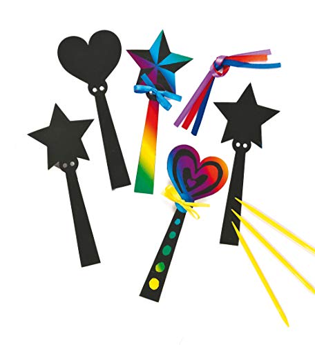 Baker Ross ET590 Ross Kratzbild-Lesezeichen - Zauberstab - scratch art mit Regenbogenfarben für Kinder zum Basteln - 12 Stück, 18 cm, sortiert Baker Ross ET590 Ross Kratzbild-Lesezeichen - Zauberstab - scratch art mit Regenbogenfarben für Kinder zum Basteln - 12 Stück, 18 cm, sortiert von Baker Ross