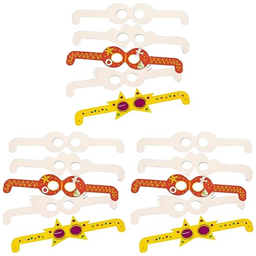 Baker Ross ET608 Ross Blanko-Pappformen „Brille für Kinder zum Bemalen, Dekorieren und Gestalten zum Fasching & Karneval - (12 Stück), Weiß, 35 cm (Packung mit 3) von Baker Ross