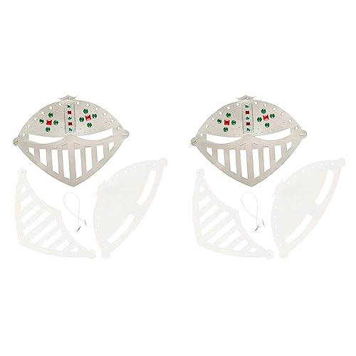 Baker Ross EV2822 Ross Masken zum Basteln und Ausmalen - Ritterhelm - für Kinder ideal zum Kindergeburtstag und Karneval - 6 Stück, Weiß (Packung mit 2) von Baker Ross