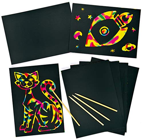 Baker Ross EV571 Kratzbilder-Blätter-Scratch Art-Regenbogenfarbe-für Kratzkunstbilder-toll als Geschenk-8 Stück, sortiert, 21cm x 15cm, 8 Pack Baker Ross EV571 Kratzbilder-Blätter-Scratch Art-Regenbogenfarbe-für Kratzkunstbilder-toll als Geschenk-8 Stück, sortiert, 21cm x 15cm, 8 Pack von Baker Ross