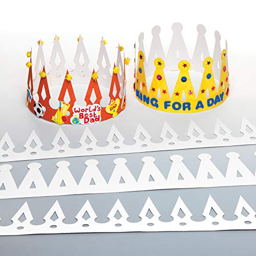 Baker Ross EX343 Bastelset-Krone-aus Pappe für Kinder zum Basteln und Dekorieren zum Kindergeburtstag und Karneval-12 Stück, weiß, 60 cm, 12 Pack Baker Ross EX343 Bastelset-Krone-aus Pappe für Kinder zum Basteln und Dekorieren zum Kindergeburtstag und Karneval-12 Stück, weiß, 60 cm, 12 Pack von Baker Ross