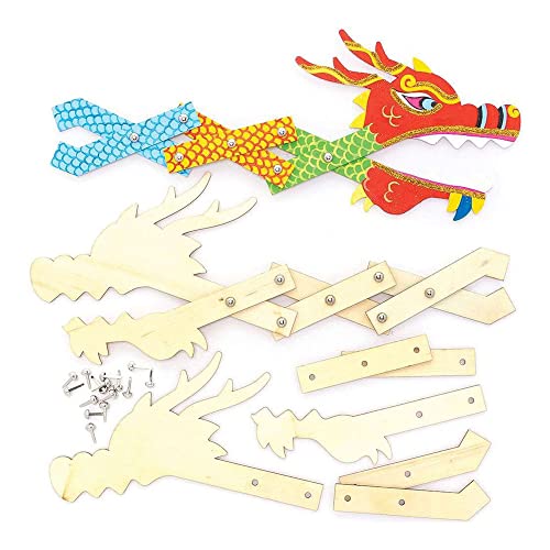 Baker Ross FC233 Drachen Ziehharmonika Puppen aus Holz, Braun, Mittel Baker Ross FC233 Drachen Ziehharmonika Puppen aus Holz, Braun, Mittel von Baker Ross