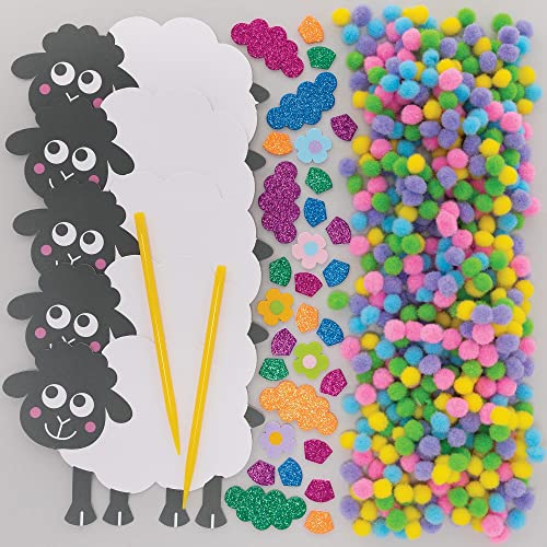 Baker Ross FC582 Flauschiges Schaf Pom Bastelset, Sortiert von Baker Ross
