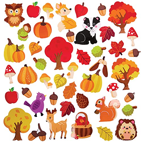 Baker Ross FX107 Herbst Moosgummi Sticker-100 Stück, Großpackung Schaumstoff Aufkleber für Kinder zum Basteln, Gestalten und Dekorieren von Baker Ross