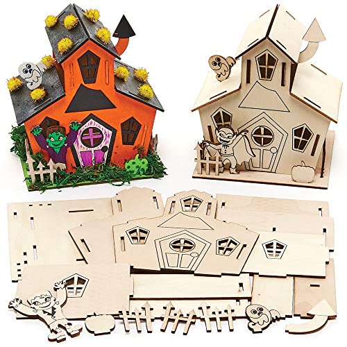 Baker Ross FX184 Spukhaus Bastelset aus Holz-2 Stück, Kleine Bausätze, Basteln an Halloween für Kinder, Mittel, Brown Baker Ross FX184 Spukhaus Bastelset aus Holz-2 Stück, Kleine Bausätze, Basteln an Halloween für Kinder, Mittel, Brown von Baker Ross