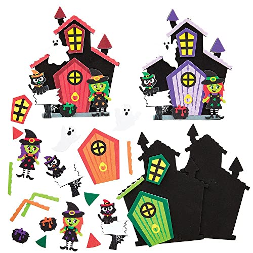 Baker Ross FX185 Spukhaus Feen Tür Bastelset-4er Pack, Moosgummi Basteln, Kleine Bastelsets für Kinder von Baker Ross