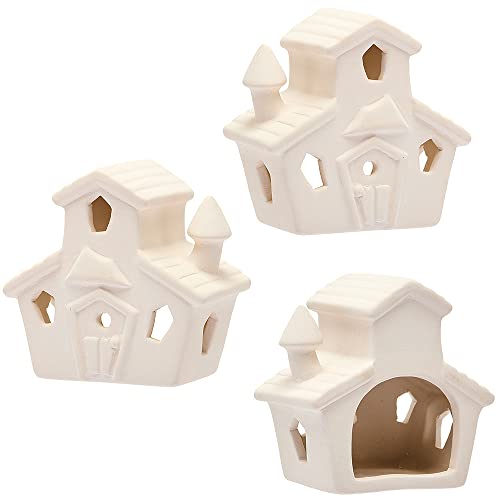 Baker Ross FX186 Spukhaus Teelichter aus Keramik-3er Pack, Halloween Keramik Bastelset für Kinder zum Dekorieren und Basteln Baker Ross FX186 Spukhaus Teelichter aus Keramik-3er Pack, Halloween Keramik Bastelset für Kinder zum Dekorieren und Basteln von Baker Ross
