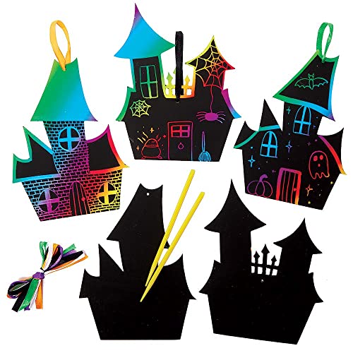 Baker Ross FX189 Spukhaus Kratzkunst Dekorationen-10er Pack, Halloween Dekorationen Gravierkunst Bastelset für Kinder Baker Ross FX189 Spukhaus Kratzkunst Dekorationen-10er Pack, Halloween Dekorationen Gravierkunst Bastelset für Kinder von Baker Ross