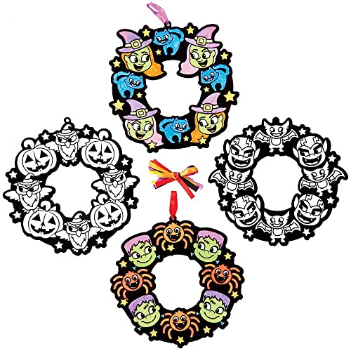 Baker Ross FX209 Halloween Kränze zum Ausmalen-10er Pack, Ausmalbilder mit Samt Basteln, Halloweenaktivitäten für Kinder Baker Ross FX209 Halloween Kränze zum Ausmalen-10er Pack, Ausmalbilder mit Samt Basteln, Halloweenaktivitäten für Kinder von Baker Ross