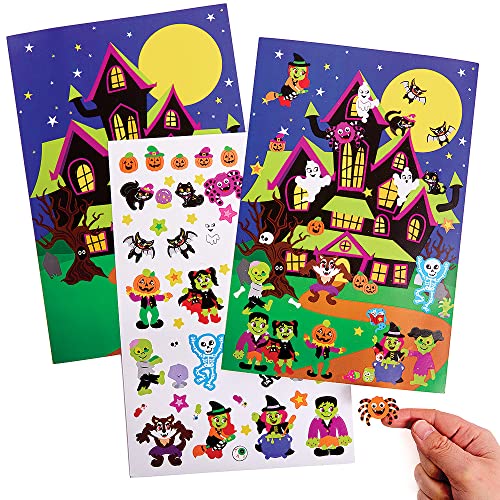 Baker Ross FX210 Halloween Szene Sticker Seite Set-5er Pack, Aufkleber Set für Kinder zum Basteln, Gestalten und Dekorieren von Baker Ross