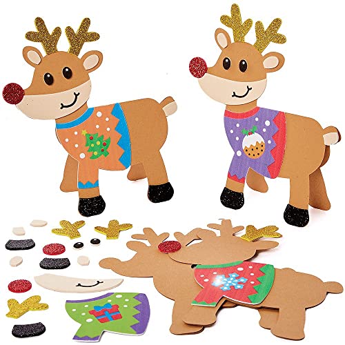Baker Ross FX240 Rentier Weihnachtskarten Bastelset-6er Pack, Basteln, Karten für Kinder an Weihnachten, Mittel Baker Ross FX240 Rentier Weihnachtskarten Bastelset-6er Pack, Basteln, Karten für Kinder an Weihnachten, Mittel von Baker Ross