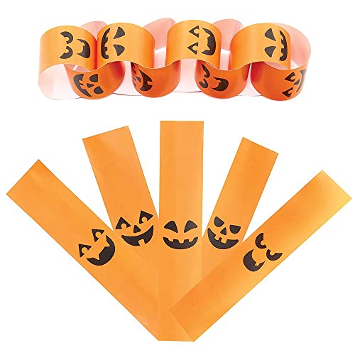 Baker Ross FX255 Kürbis Papierketten Set-200 Papierstücke, Halloween Deko Basteln mit Papier für Kinder von Baker Ross