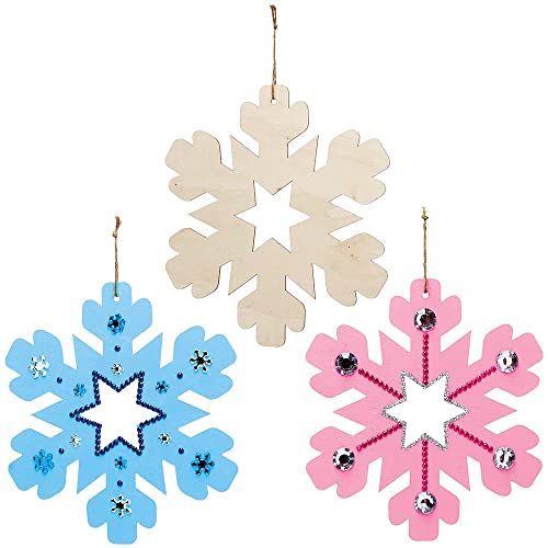 Baker Ross FX271 Blanke Schneeflocken Kränze aus Holz-6er Pack, Holzbasteln, Kranzring zum Dekorieren und Ausstellen, Weihnachtsbasteln für Kinder Baker Ross FX271 Blanke Schneeflocken Kränze aus Holz-6er Pack, Holzbasteln, Kranzring zum Dekorieren und Ausstellen, Weihnachtsbasteln für Kinder von Baker Ross