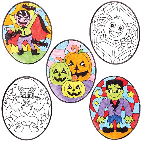 Baker Ross FX285 Fensterfolie Bastelset-18 Stück, Halloween Sonnenfänger mit Buntglas Effekt für Kinder zum Basteln und ans Fenster Kleben Baker Ross FX285 Fensterfolie Bastelset-18 Stück, Halloween Sonnenfänger mit Buntglas Effekt für Kinder zum Basteln und ans Fenster Kleben von Baker Ross