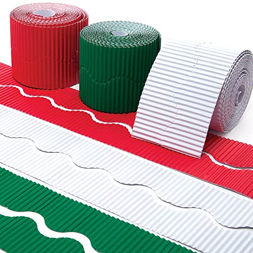 Baker Ross FX325 Weihnachten Bordüren zum Basteln-3er Pack, gewellte Farbbordüren für Dekorationen in Klassenzimmern und Pinnwänden Baker Ross FX325 Weihnachten Bordüren zum Basteln-3er Pack, gewellte Farbbordüren für Dekorationen in Klassenzimmern und Pinnwänden von Baker Ross