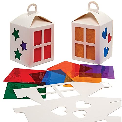 Baker Ross FX328 Bastelsets für Kinder-4er Pack, Papierlaternen mit Buntglas Effekt zum Basteln und Dekorieren für Kinder, St Martin's Laternen, Alter 5+, Mittel, Blau,gelb,grün Baker Ross FX328 Bastelsets für Kinder-4er Pack, Papierlaternen mit Buntglas Effekt zum Basteln und Dekorieren für Kinder, St Martin's Laternen, Alter 5+, Mittel, Blau,gelb,grün von Baker Ross