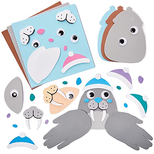 Baker Ross FX353 Walross und Pinguine Bilder 4 Stück, Moosgummi Bastelsets, Handabdruck Basteln für Kinder, Mittel Baker Ross FX353 Walross und Pinguine Bilder 4 Stück, Moosgummi Bastelsets, Handabdruck Basteln für Kinder, Mittel von Baker Ross