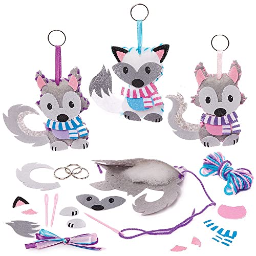 Baker Ross FX355 Polar Fuchs und Wolf Schlüsselanhänger Bastelset-3er Pack, Filz Näh Bastelset, Kleine Kinder Baker Ross FX355 Polar Fuchs und Wolf Schlüsselanhänger Bastelset-3er Pack, Filz Näh Bastelset, Kleine Kinder von Baker Ross