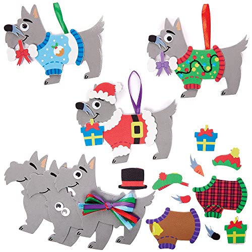 Baker Ross FX364 Scottie Hund Moosgummi Dekoration Bastelset-8er Pack, Weihnachtsdekoration für Kinder zum Basteln, Baumschmuck Bastelsets von Baker Ross