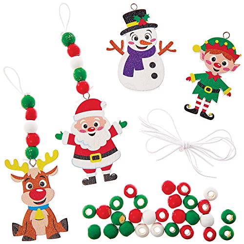 Baker Ross FX376 Weihnachten Bastelset mit Perlen für Kinder-4er Pack, Set für Kinder Dekorieren, Ideal für Kindergeburtstag Basteln, Alter 5+ von Baker Ross