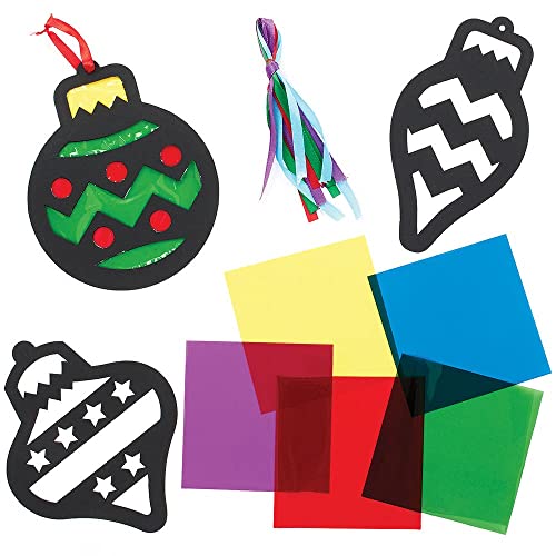 Baker Ross FX377 Christbaumschmuck Set-8er Pack, Weihnachtsbaumschmuck Dekoration mit Buntglas Effekt zum Basteln und Dekorieren für Kinder von Baker Ross