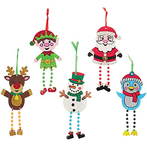Baker Ross FX387 Weihnachtsfiguren Holz Bastelset mit Perlen für Kinder-5er Pack, Baumelbeine Set für Kinder Dekorieren, Ideal für Kindergeburtstag Basteln Baker Ross FX387 Weihnachtsfiguren Holz Bastelset mit Perlen für Kinder-5er Pack, Baumelbeine Set für Kinder Dekorieren, Ideal für Kindergeburtstag Basteln von Baker Ross