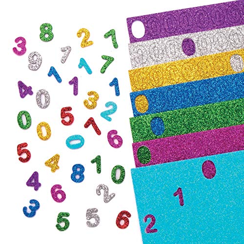 Baker Ross AT229 Glitter Foam Self-Adhesive Numbers (Pack of 800) - Arts and Crafts for Kids, Sortiert von Baker Ross